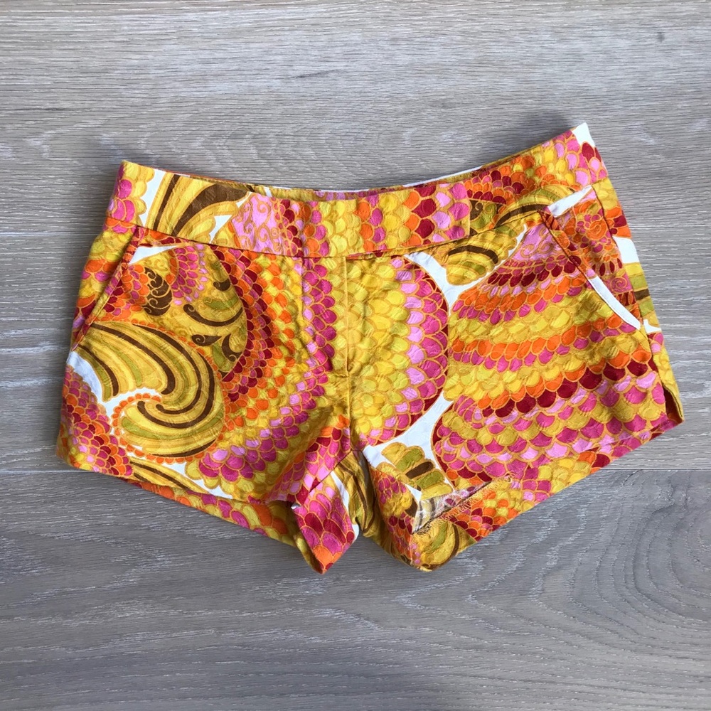 Trina Turk Yellow Pink Orange Patterned Women's Shorts
